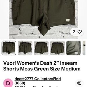 Vuori Women's Athletic Shorts - Olive